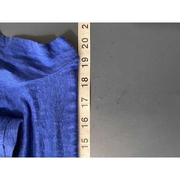 Poetry Blue Linen & Silk Dress US 8 UK 12 Beachy Lagom Beachy Boho Vacation - Picture 8 of 9